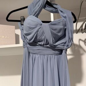 Birdy Grey Strapless Dress in Soft Blue